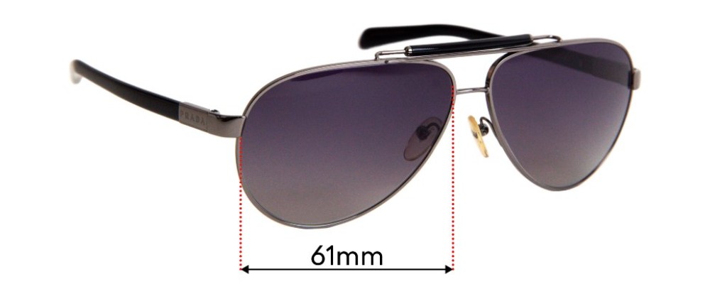 Sunglass Fix Replacement Lenses for Prada SPR 54N - 61mm Wide